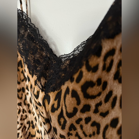 ZARA Leopard Print Lace Trim Cami Top - Picture 2 of 6